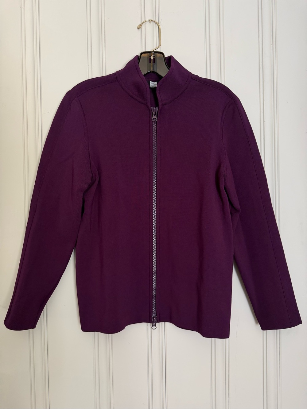 Saks Fifth Avenue Deep Plum Full-Zip Bomber Jacket